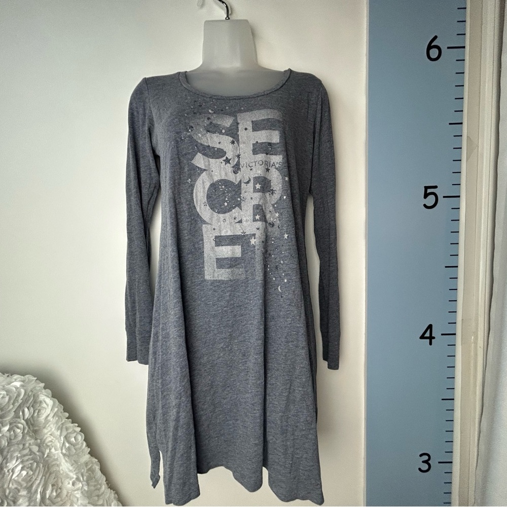 Victoria's Secret Logo w/Stars Grey Nightgown S/P
